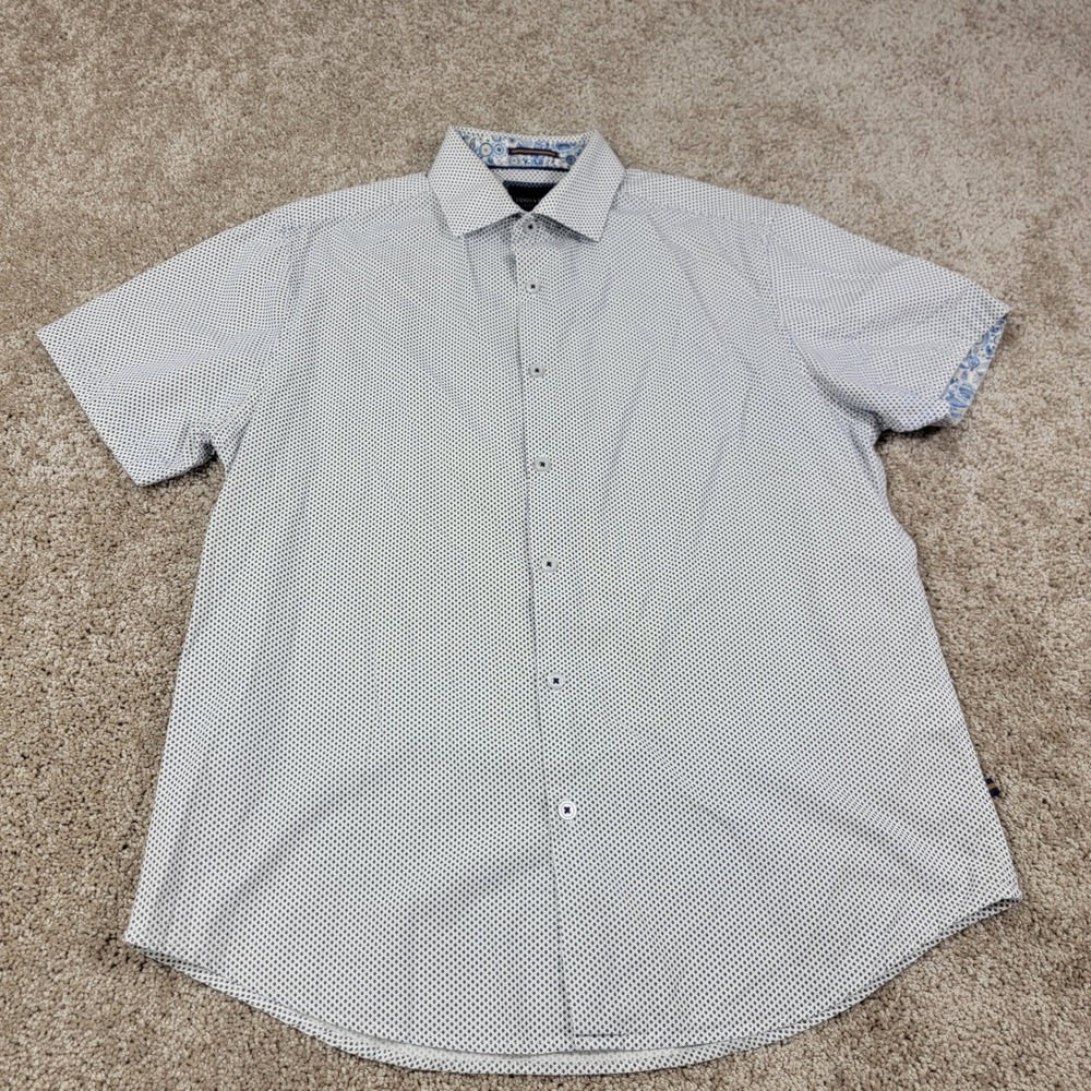 Denim & Flower Ricky Singh Slim Fit Short Sleeve Button Up Shirt‎ M